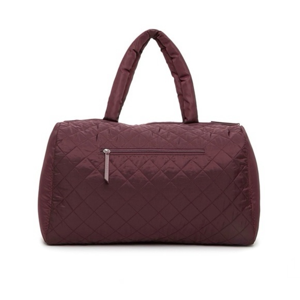 NWOT DSW Quilted Burgundy Purple Weekender Duffle Tote Bag